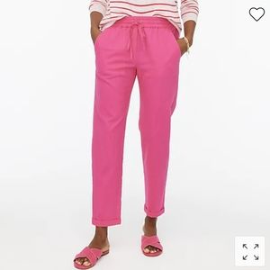 J Crew Factory Linen Cotton Drawstring Pants Pink 12